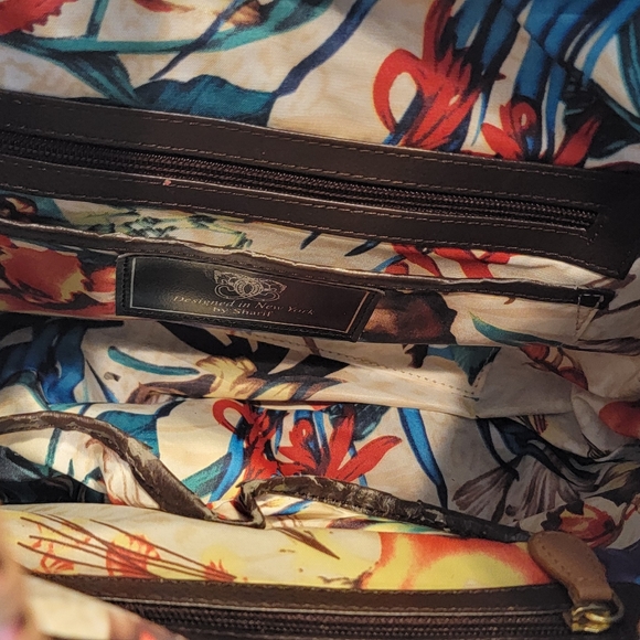 New with Tag Sharif 1825 Genuine Leather Pink Brown Hobo Tassels Shoulder Bag - Picture 7 of 16